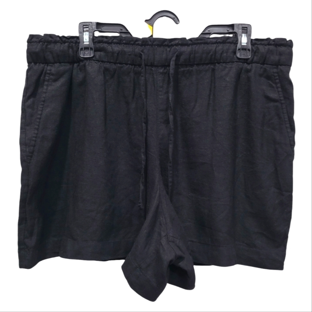 Large GAP Linen Blend High Waist Drawstring Pull On Shorts